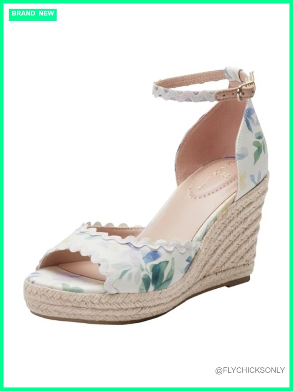 Textile Wedge Sandals Ankle Strap Buckle Platform Dress Shoes